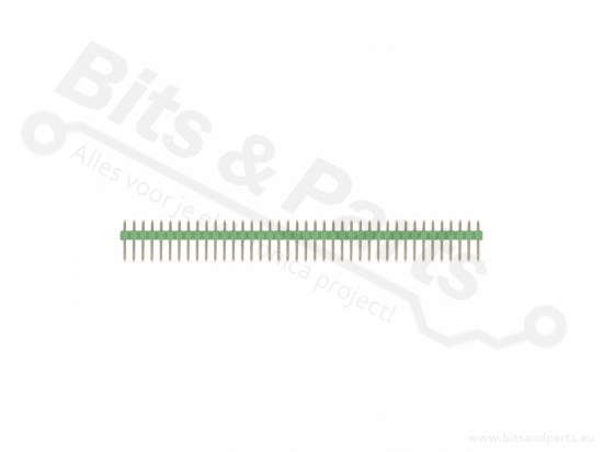 Header pins male 40 pins metal straight green